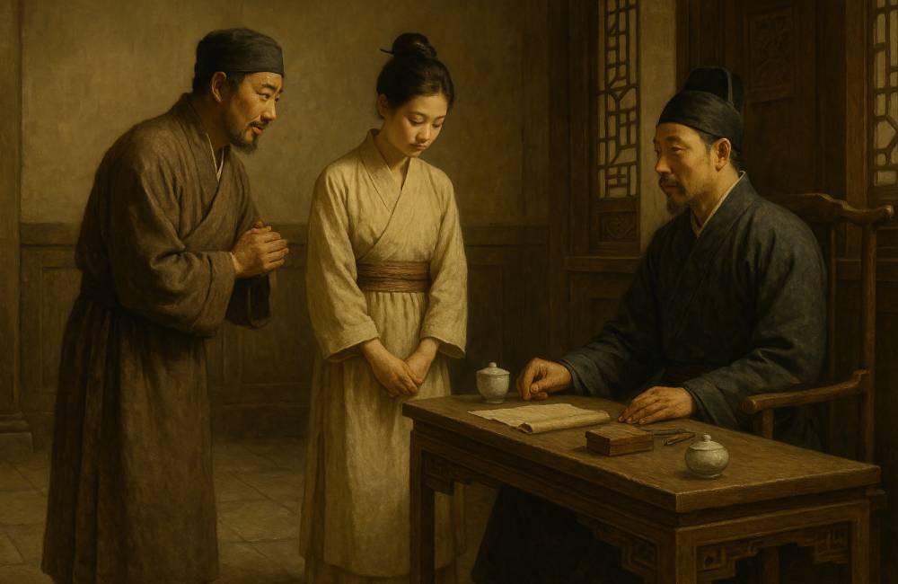 Un père présente sa fille pour un mariage