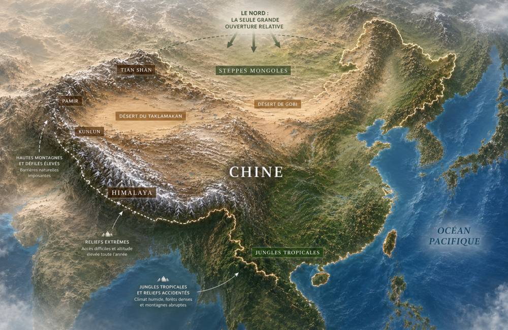 Carte du relief de la Chine