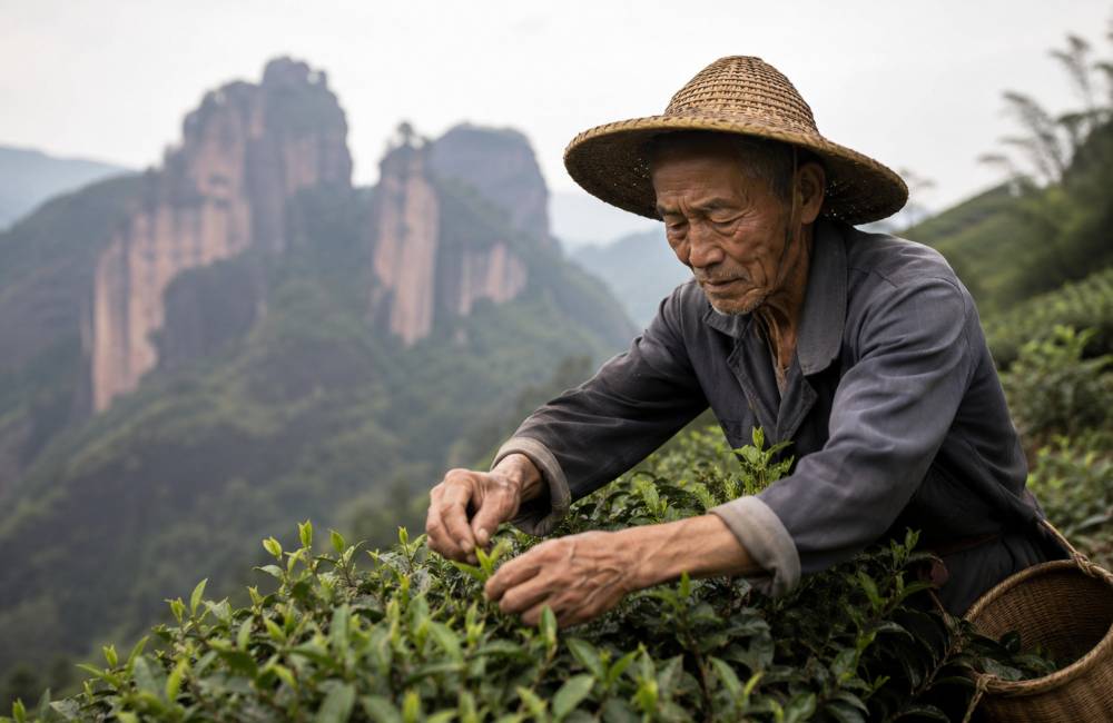 R&eacute;colte du th&eacute;, Wuyi, Fujian