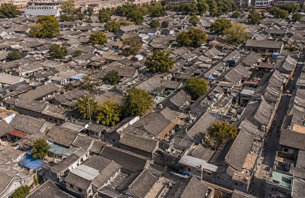 Hutongs, vue aérienne, Pékin