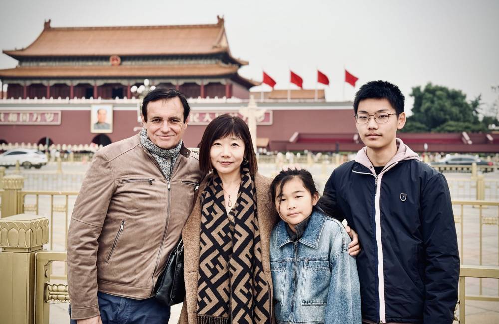 Christophe Durandeau et sa famille, Tian'anmen, Pékin