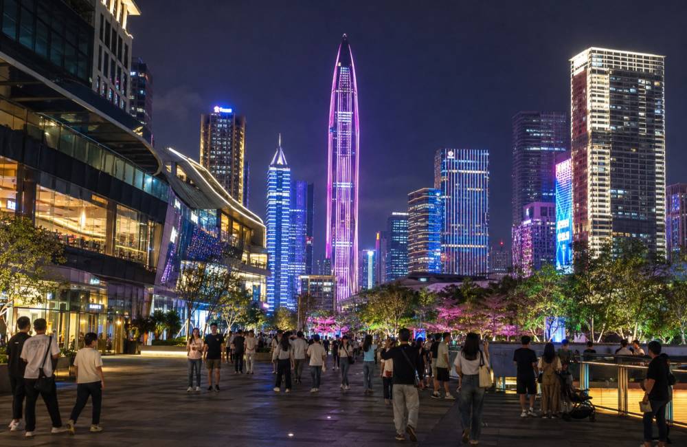 Shenzhen, centre ville la nuit