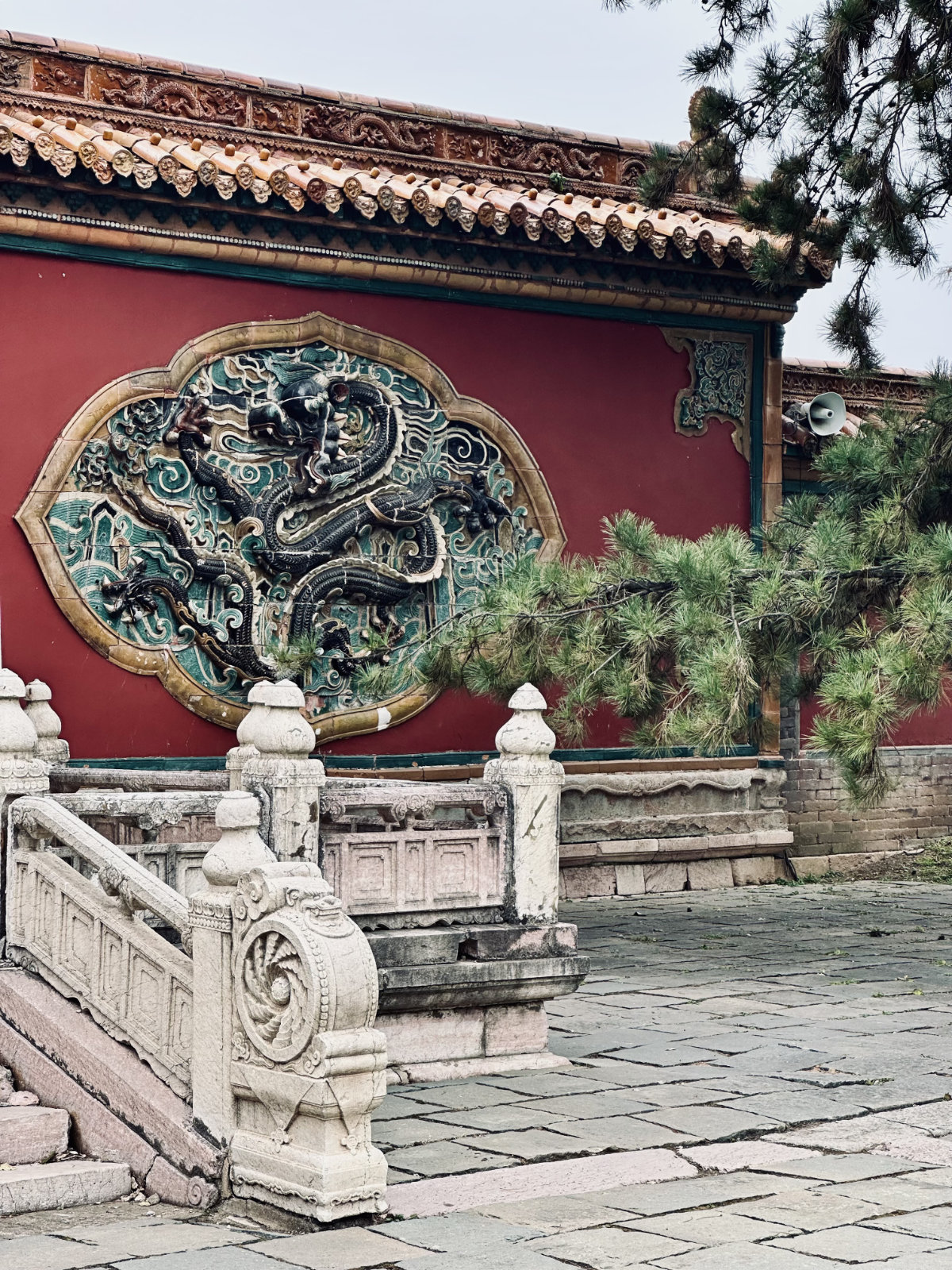 Dragon chinois, Détail architectural, Architecture traditionnelle, Shenyang, Parc Beiling de Shenyang