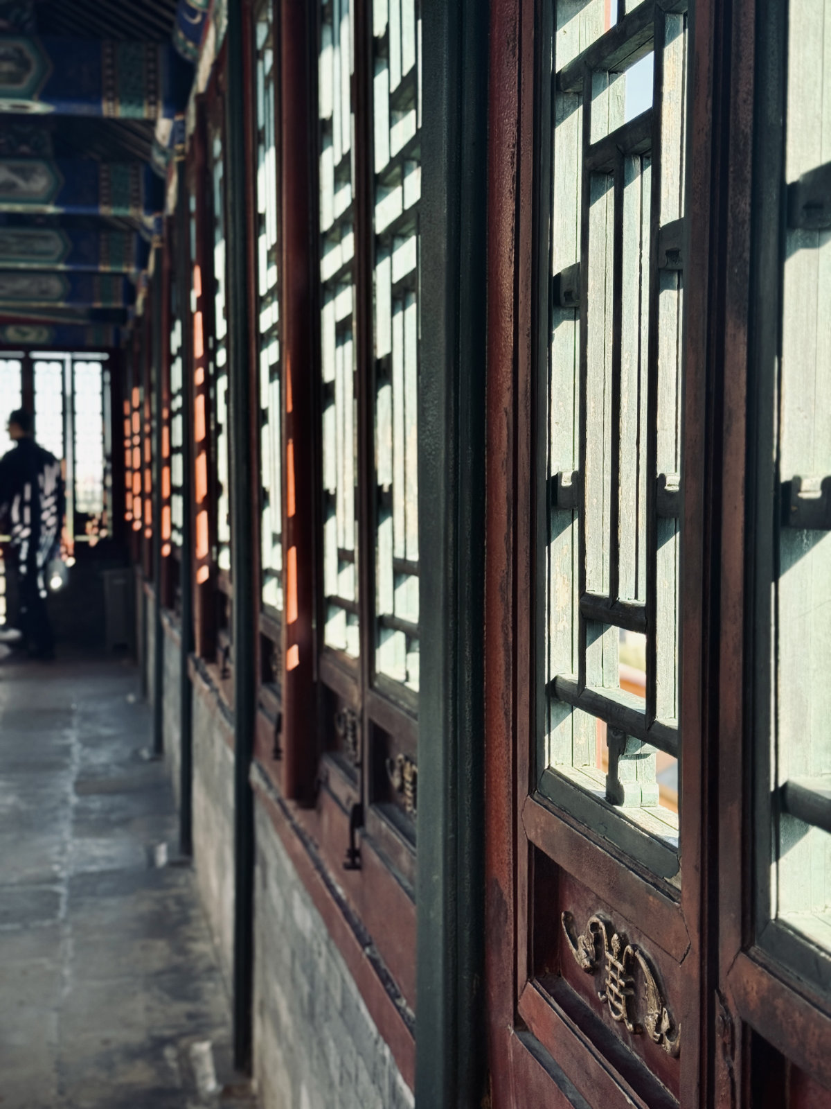 Détail architectural, Architecture traditionnelle, Pavillon chinois, Pékin, Palais d’Été de Pékin