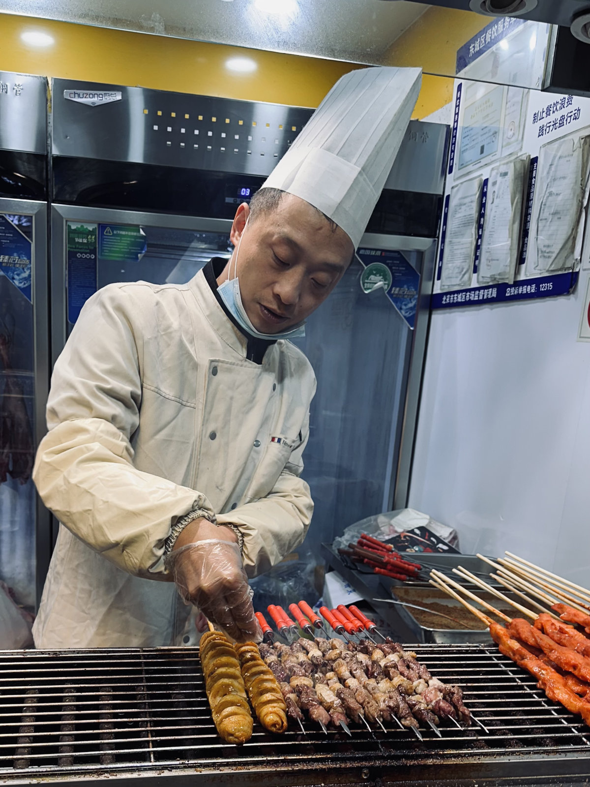 Scène de rue, Street-food à Pékin, Pékin la nuit, Hutongs de Pékin, Pékin, La Chine de nuit, Scène du quotidien, Street-food