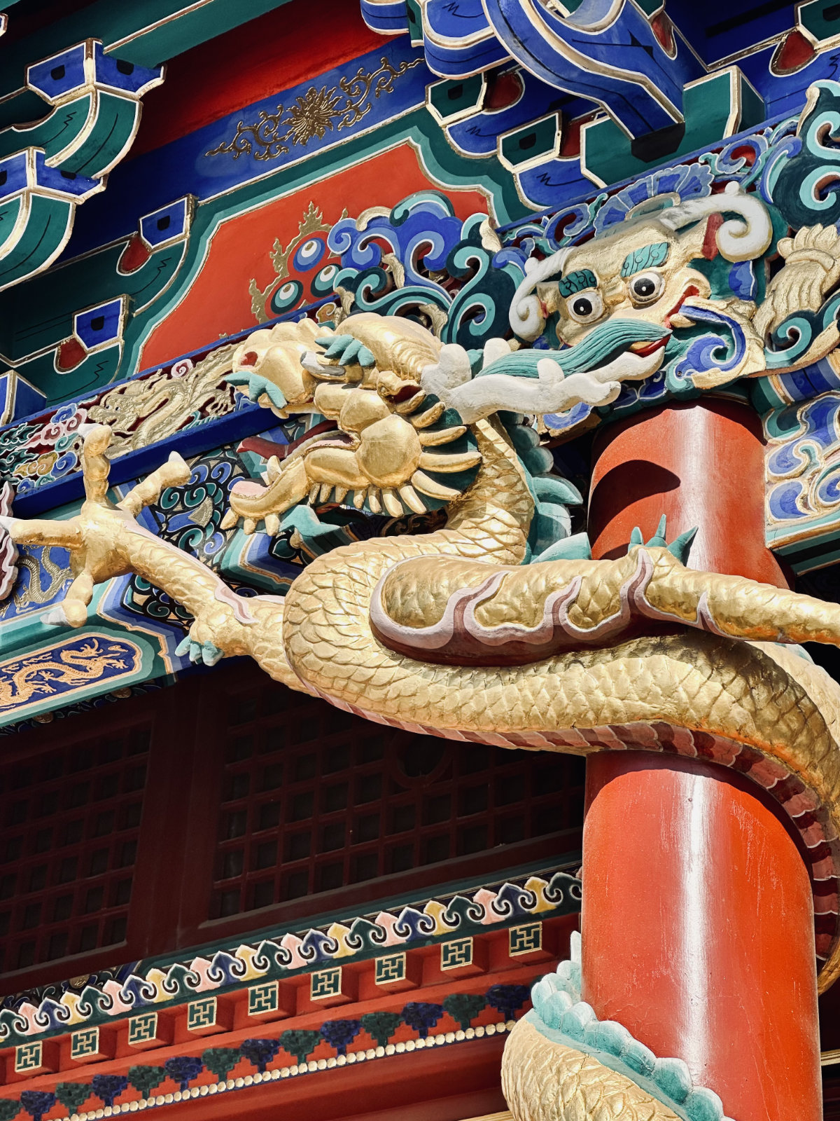 Shenyang, Dragon chinois, Détail architectural, Cité interdite de Shenyang