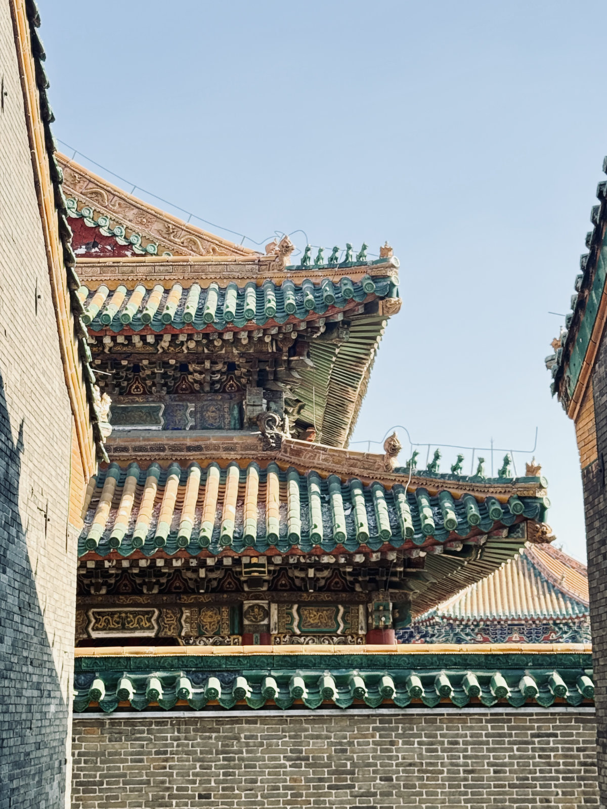 Détail architectural, Architecture traditionnelle, Shenyang, Cité interdite de Shenyang, Toits traditionnels chinois