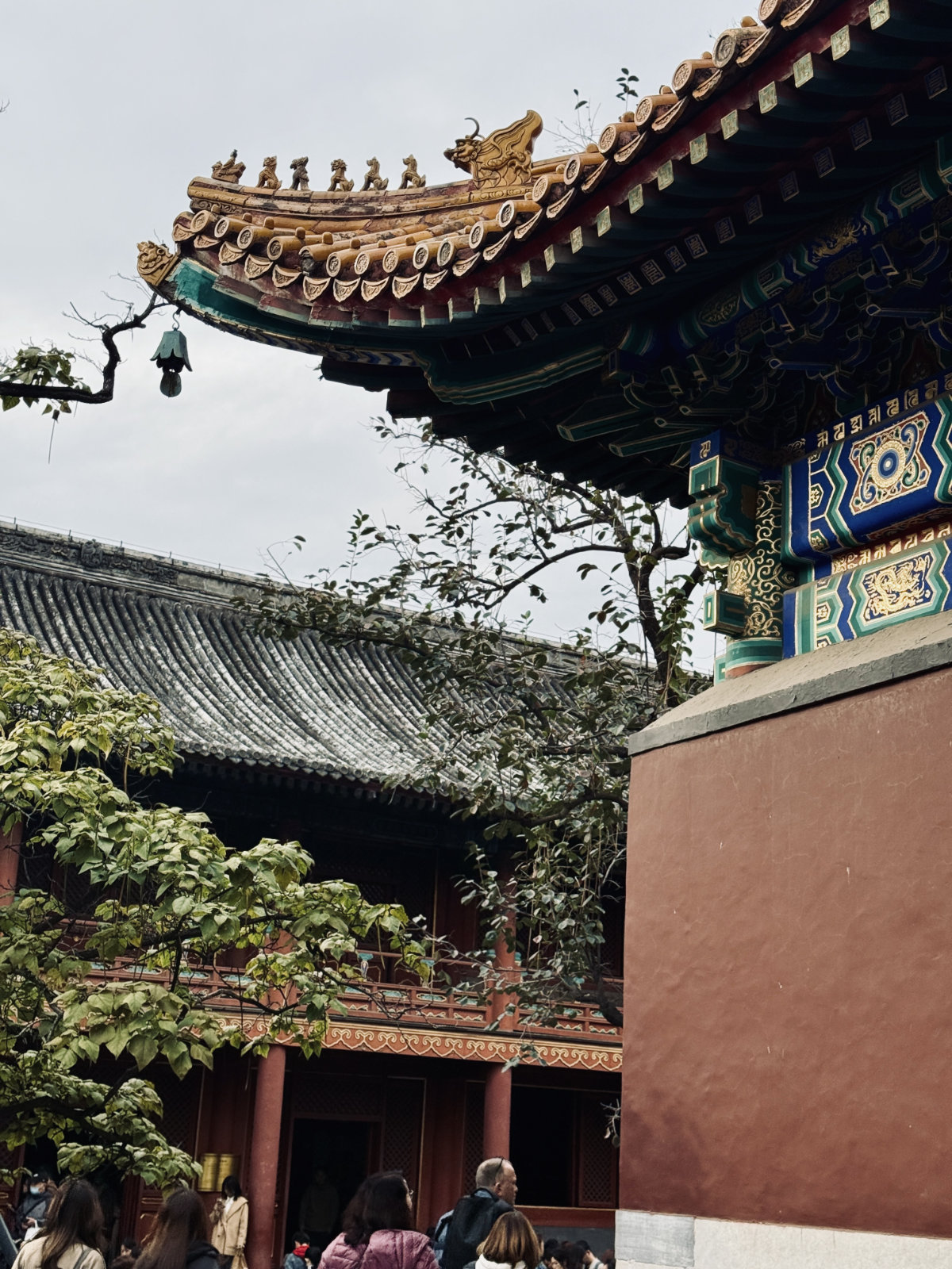 Toits traditionnels chinois, Temple des Lamas de Pékin, Pékin, Détail architectural, Architecture traditionnelle
