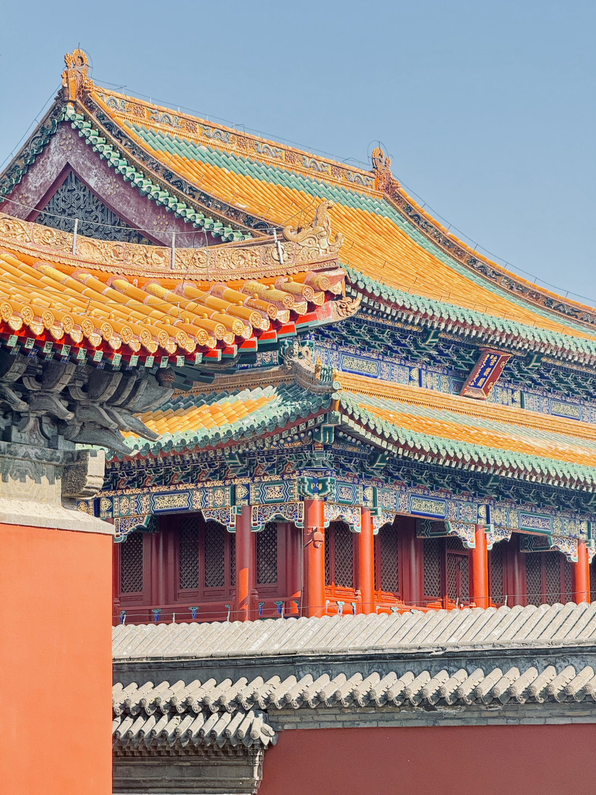 Détail architectural, Architecture traditionnelle, Shenyang, Cité interdite de Shenyang, Toits traditionnels chinois