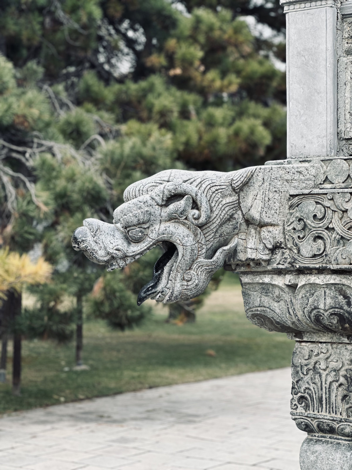 Shenyang, Dragon chinois, Détail architectural, Parc Beiling de Shenyang